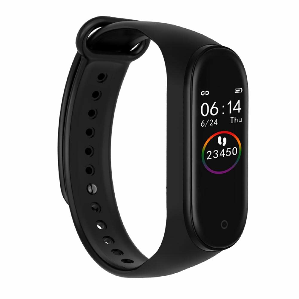 Waylon Smart Band M4 – Fitness Band, 1.1-inch Color Display, USB Charging, Activity Tracker, Men’s and Women’s Health Tracking, Compatible All Androids iOS Phone (Black)