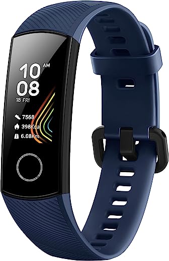 HONOR Band 5 (MidnightNavy)- Waterproof Full Color AMOLED Touchscreen, SpO2 (Blood Oxygen), Music Control, Watch Faces Store, up to 14 Day Battery Life