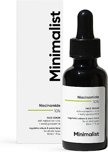 Minimalist 10% Niacinamide Face Serum for Acne Marks, Blemishes & Oil Balancing with Zinc | Skin Clarifying Anti Acne Serum for Oily & Acne Prone Skin | 30ml