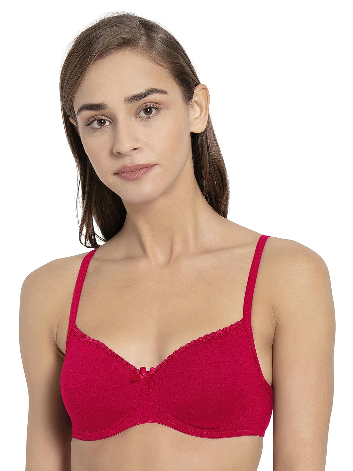 Jockey Brand Non-Wired Fixed Straps Lightly Padded Womens Every Day Bra (SS22JO1723-P)