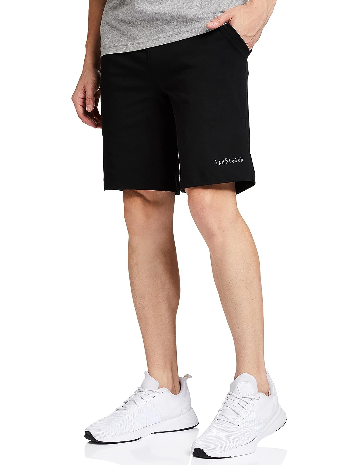 Van Heusen Athleisure Men Knit Shorts - Cotton Rich - Smart Tech, Easy Stain Release, Anti Stat, Ultra Soft, Quick Dry