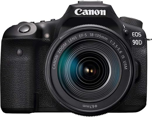 Canon EOS 90D [18-135 f3.5-5.6 is USM Lens] DSLR Camera, Wi-Fi Enabled, International Version - Black