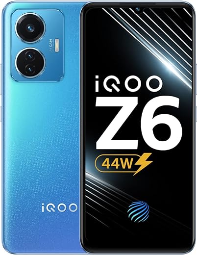 iQOO Z6 44W by vivo (Lumina Blue, 4GB RAM, 128GB Storage) | 6.44" FHD+ AMOLED Display | 50% Charge in just 27 mins | in-Display Fingerprint Scanning