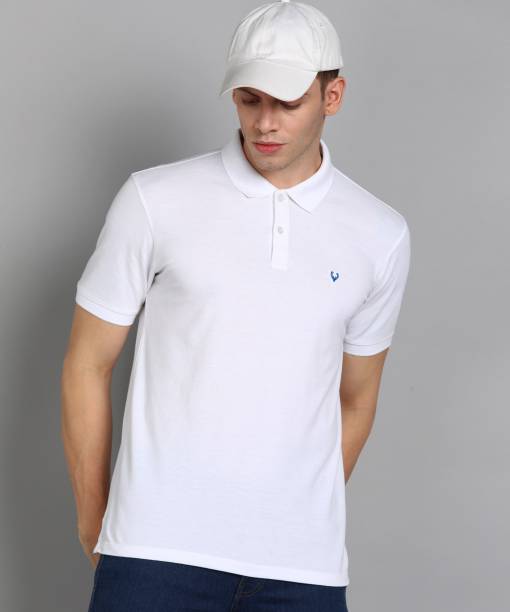 Allen Solly Solid Men Polo Neck White T-Shirt
