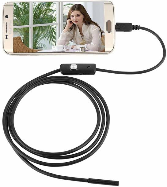 IC PLUS 6 Waterproof Endoscope Mini HD Camera Snake Tube 7 mm Lens USB Inspection 6 LED Borescope Camera with 2 m Wire for Android Phone PC & Notebook Security Camera Sports and Action Camera