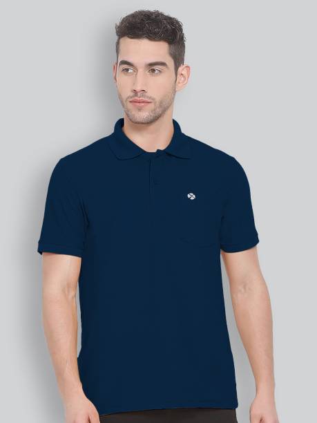 Lux Nitro Solid Men Polo Neck Blue T-Shirt