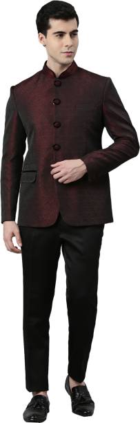 Men Bandhagala Suit Set Self Design Suit