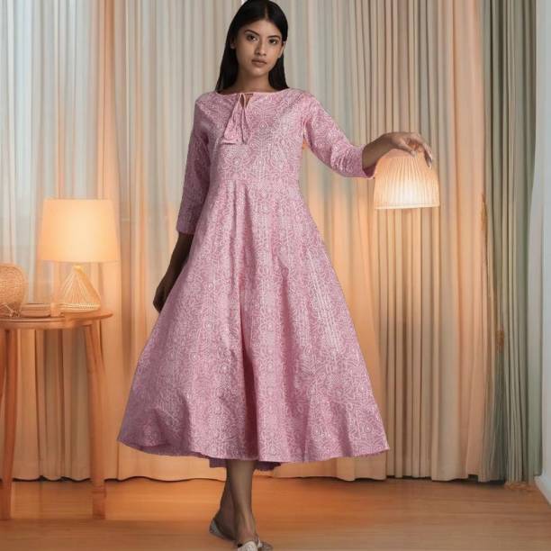 mokshi Women A-line Pink Dress