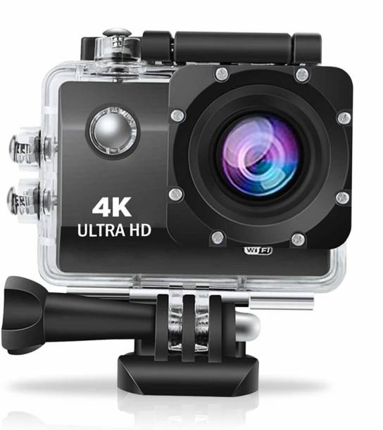 Offtrot 4k Ultra Hd 4k Ultra Hd 16 Mp Wifi Waterproof Action Camera Sports and Action Camera  (Black, 16 MP)