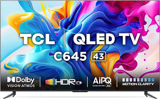 TCL 163.9 cm (65 inches) ONKYO Soundbar Series 4K Ultra HD Certified Android Smart QLED TV 65C815 (Metallic Black)