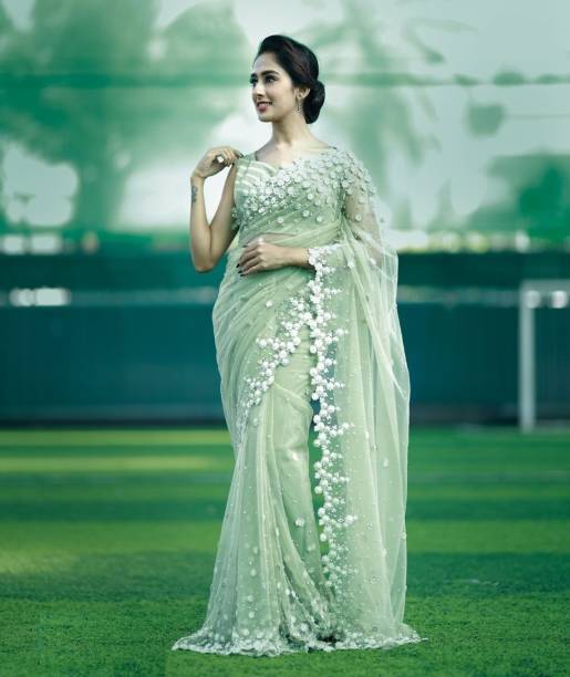 CLARA Embellished Bollywood Net Saree
