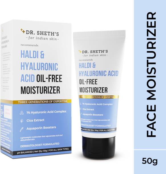 Dr. Sheth's Haldi & Hyaluronic Acid Oil-Free Moisturizer, Helps to rehydrate dull skin 50g