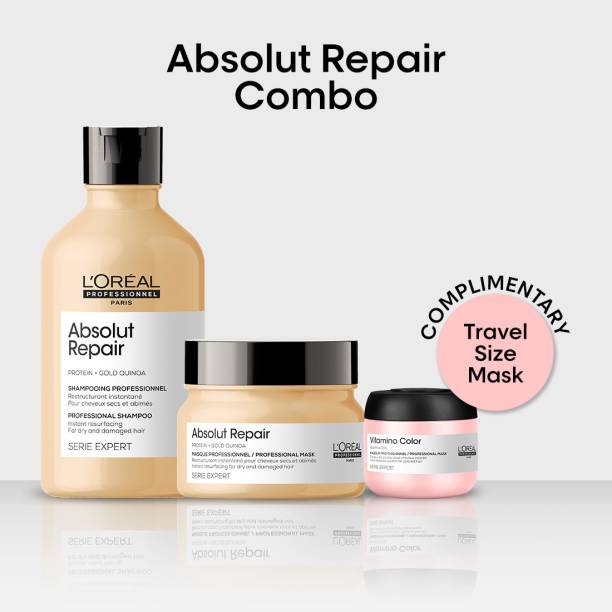 L'Oreal Professionnel Absolute Repair Shampoo+Mask+Free Travel Size Hair Mask