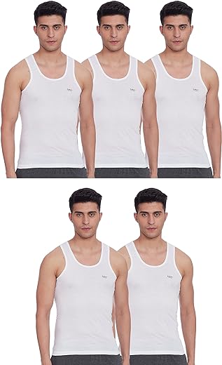 LUX VENUS Men's Cotton Vest (Pack of 5)