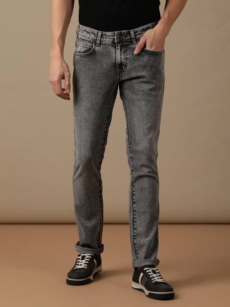 Men Slim Low Rise Grey Jeans