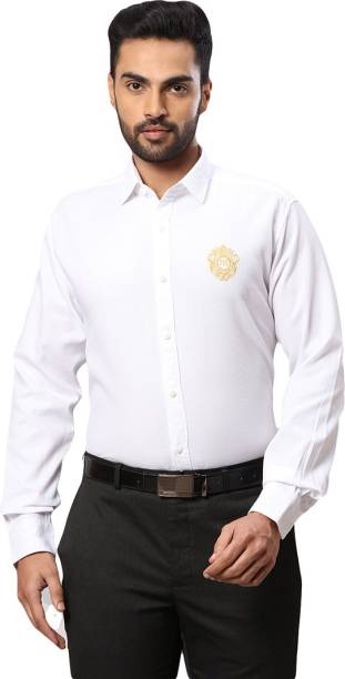 Raymond Men Solid Formal White Shirt