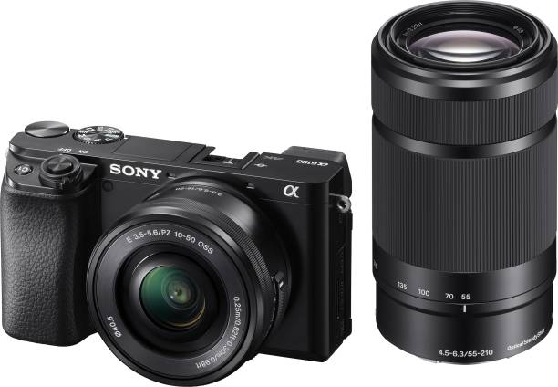 SONY Alpha ILCE-6100Y APS-C Mirrorless Camera with Dual Lens 16-50 mm & 55-210 mm Zoom Featuring Eye AF and 4K movie recording