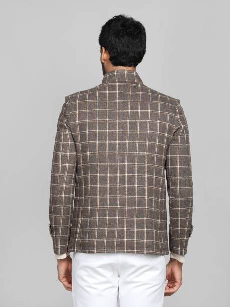 Tweed Checkered Coat For Men