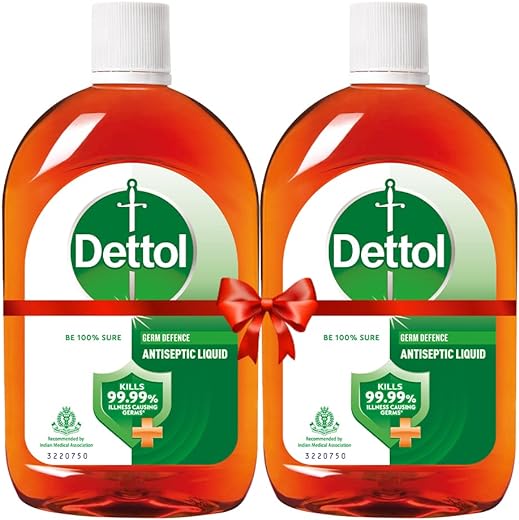 Dettol Antiseptic Liquid for First Aid , Surface Disinfection and Personal Hygiene , 550ml (Pack of 2)