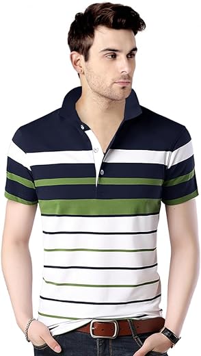 EYEBOGLER Men's Striped Regular fit T-Shirt (T285HS_White Darknavy Indigo Royal S) EYEBOGLERMenRegularT-Shirt