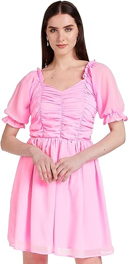 Lymio Dresses for Women Pink Color Women Dress (539)
