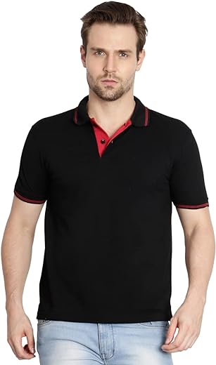 Scott International Men's & Boys Stylish Cotton Regular Fit Solid Polo Neck T-Shirt- Cotton Blend, Ultra Soft, Half Sleeves, Comfortable, Lightweight Polo T-Shirt