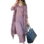 ANNI DESIGNER Women's Rayon Blend Solid Straight Kurta with Pant & Dupatta