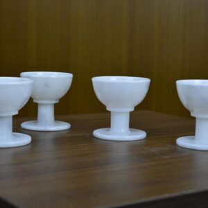 Opulent Karigari Ice Cream Cup Set, 2 Pieces, Ice Cream Marble Cups Dishes for Desserts, Milkshake,Fruit and Pudding Glass Serving Bowls, Perfect for Home, Restaurants and Parties, GI Marble