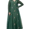 Buy KLOSIA Women Embroidery Solid Anarkali Kurta and Pant Set with Dupatta Green
