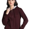 Alan Jones Clothing Women's Solid Zipper Hooded Sweatshirt | Front Zip, Ribbed Hem, Lined Hood, Casual Winter Wear