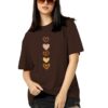 TQH Women's Casual Printed Round Neck, Oversized Longline Drop Shoulder Boho Style T-Shirt