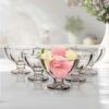 AGARO Glass Elegant Ice Cream Bowl 140ml Set of 6, Ice Cream Bowl, Dessert Cup for Sundae, Sweets, Snacks, Fruit, Pudding, Nuts Or Dip, Serving Bowls, Tableware Set, Transparent
